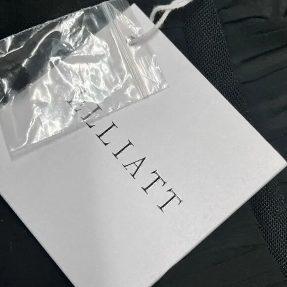 NWT ELLIATT X REVOLVE black exposition black HIGH LOW black halter mini dress - Picture 8 of 9